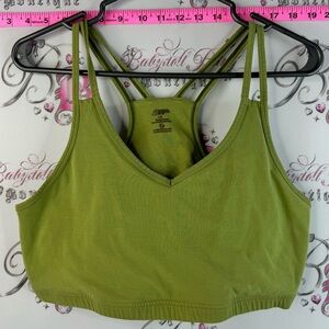 MEC mountain equipment co bra sports bra Olive Green Strappy Sports Bra